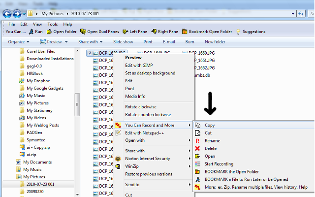 mark files to copy sample